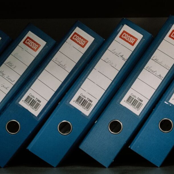 paper files archive folders shelf
